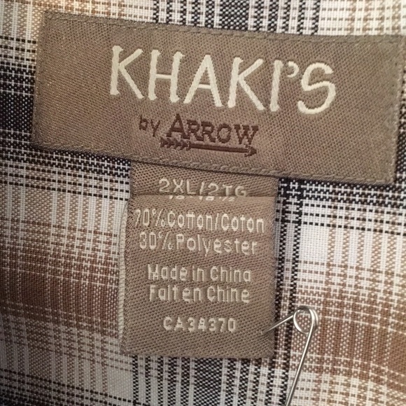 Khakis by Arrow Men’s Button Up Shirt - Picture 3 of 4